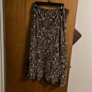 Brown tan paisley like design skirt